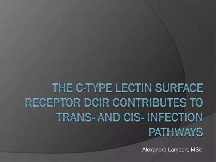 the c type lectin surface receptor dcir contributes to trans and cis infection pathways