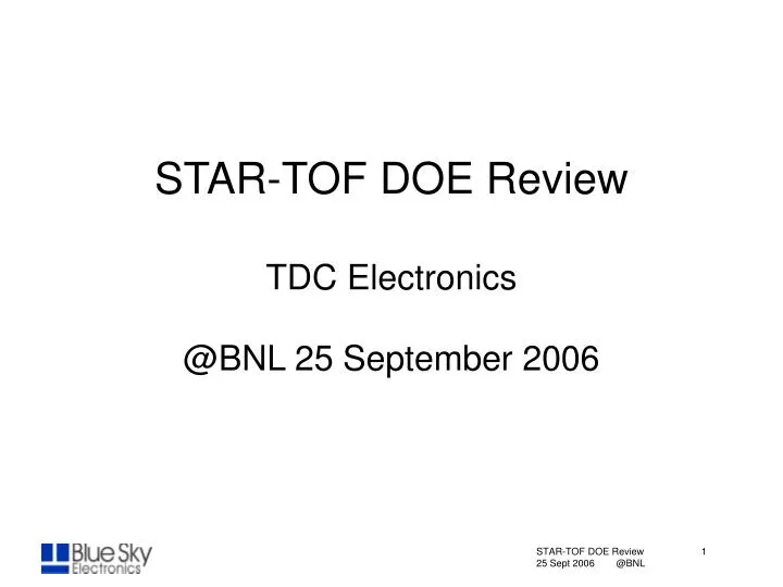 star tof doe review tdc electronics