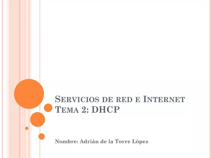 servicios de red e internet tema 2 dhcp