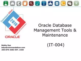 Oracle Database Management Tools &amp; Maintenance (IT-004)