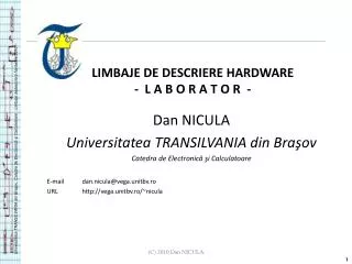 limbaje de descriere hardware l a b o r a t o r