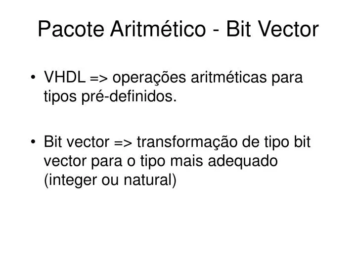 pacote aritm tico bit vector
