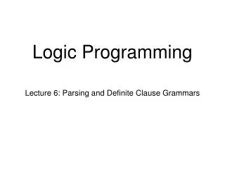 Logic Programming