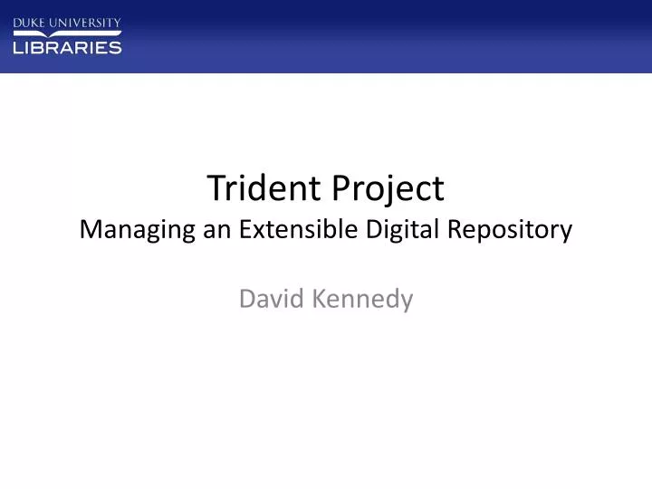 trident project managing an extensible digital repository