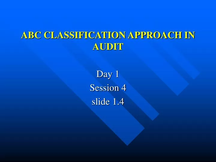 abc classification approach in audit