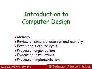 Introduction to Computer Design