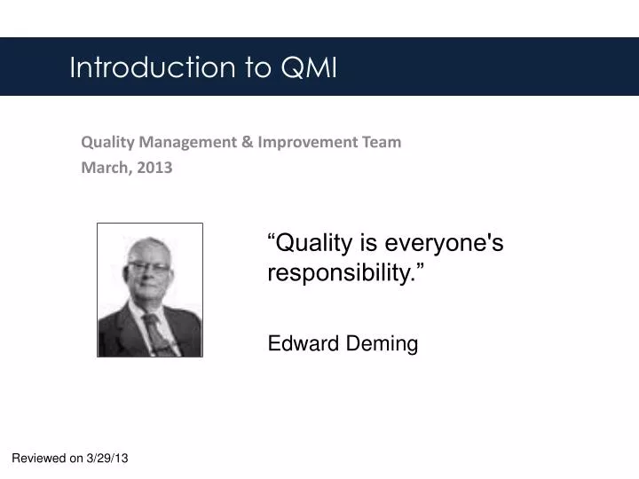 quality management improvement team march 2013