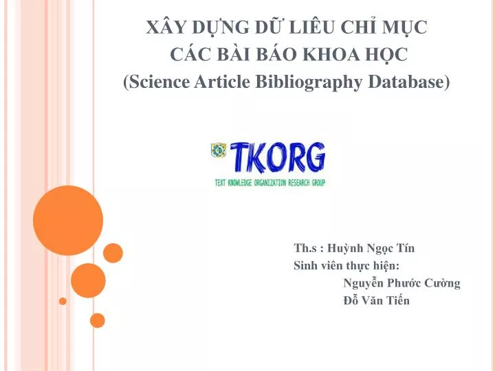 x y d ng d li u ch m c c c b i b o khoa h c science article bibliography database