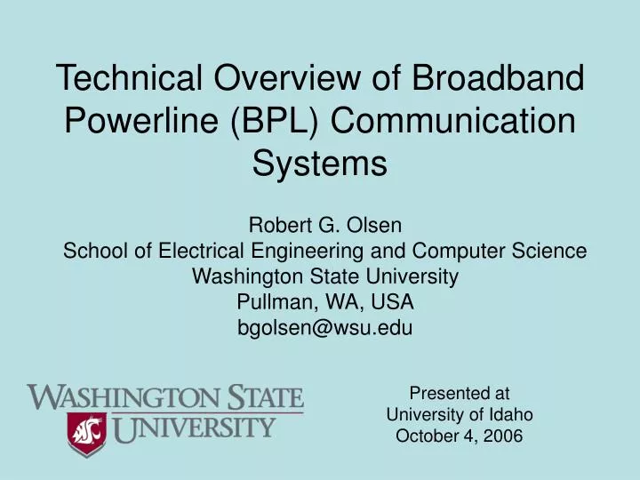 technical overview of broadband powerline bpl communication systems