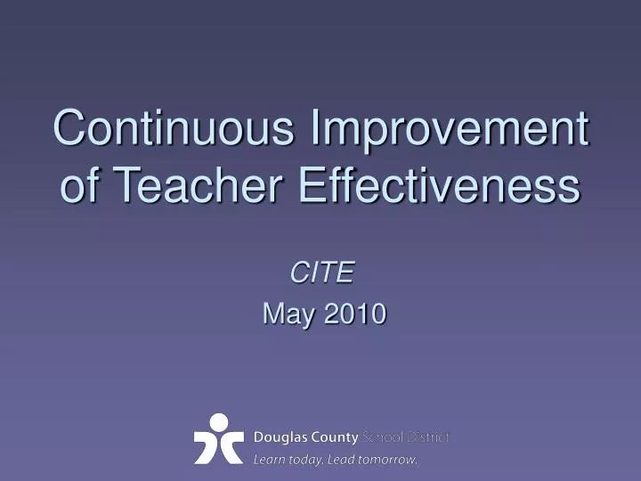 continuous improvement of teacher effectiveness