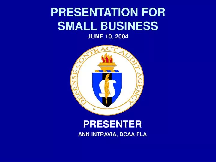 presentation for small business june 10 2004