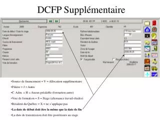 dcfp suppl mentaire