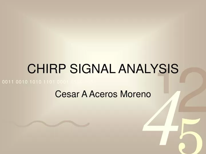 chirp signal analysis