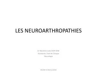 les neuroarthropathies