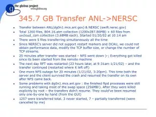 345.7 GB Transfer ANL-&gt;NERSC