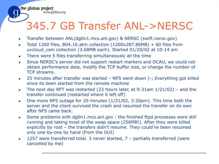 345 7 gb transfer anl nersc