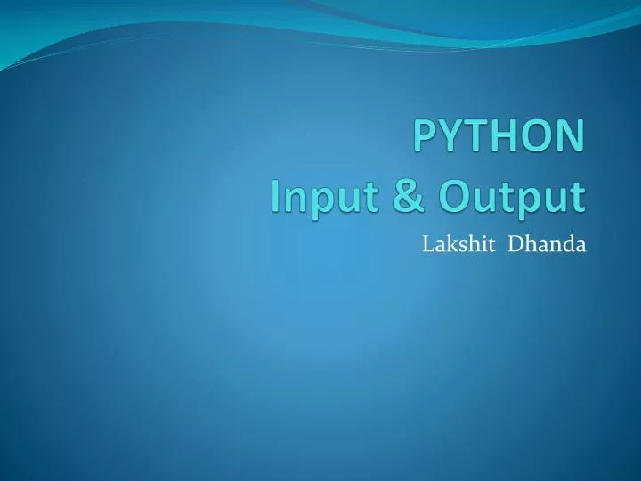 python input output