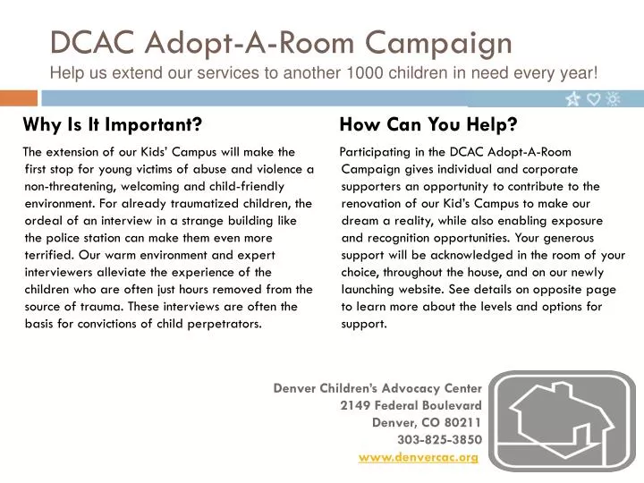 dcac adopt a room campaign help us extend our services to another 1000 children in need every year