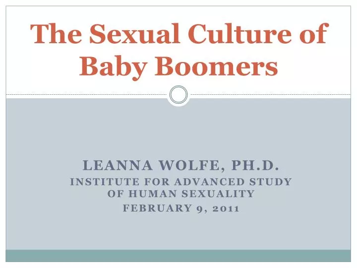the sexual culture of baby boomers