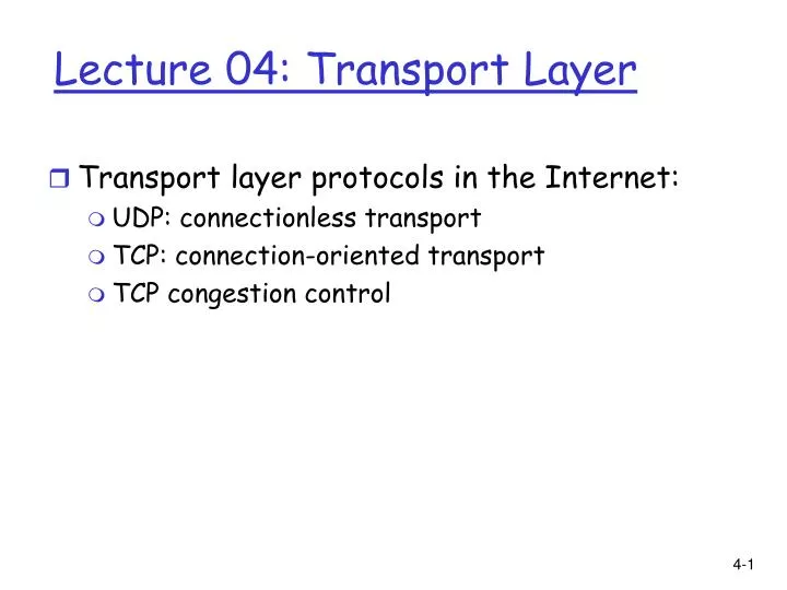 lecture 04 transport layer
