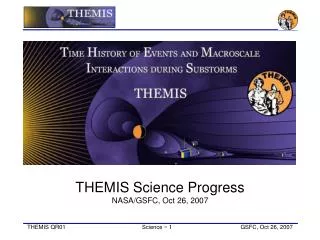 THEMIS Science Progress NASA/GSFC, Oct 26, 2007