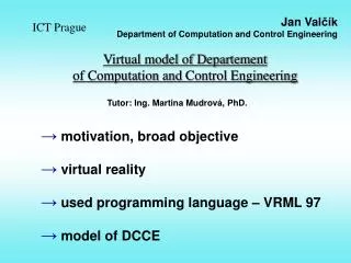 Virtual model of Departement of Computation and Control Engineering