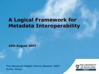 A Logical Framework for Metadata Interoperability