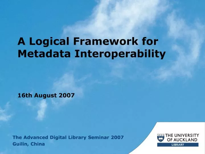 a logical framework for metadata interoperability