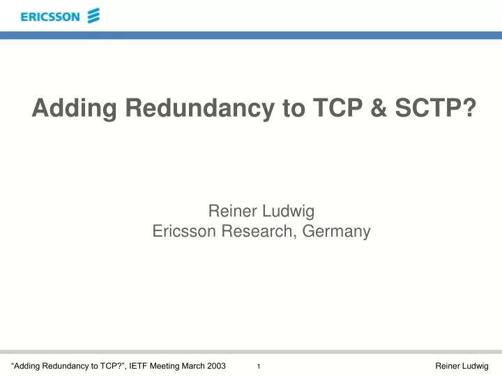 adding redundancy to tcp sctp