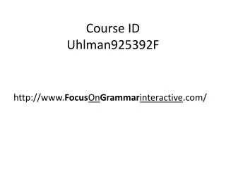 Course ID Uhlman925392F