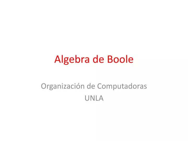 algebra de boole