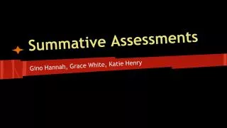 Summative Assessments