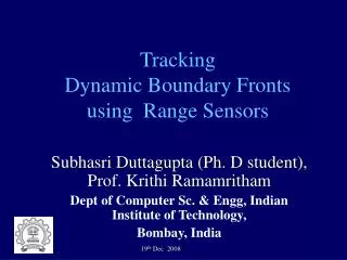 Tracking Dynamic Boundary Fronts using Range Sensors