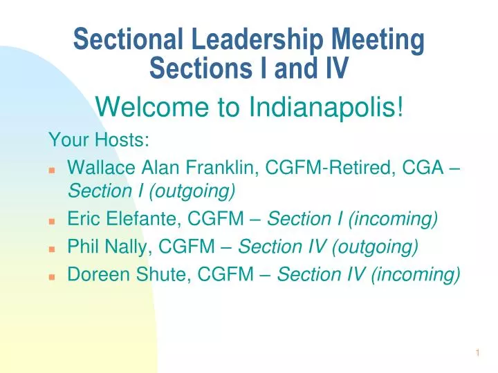sectional leadership meeting sections i and iv