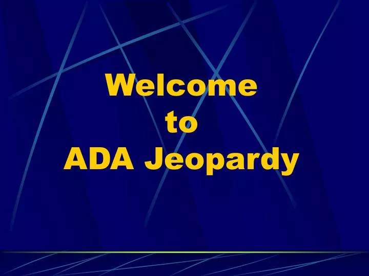 welcome to ada jeopardy