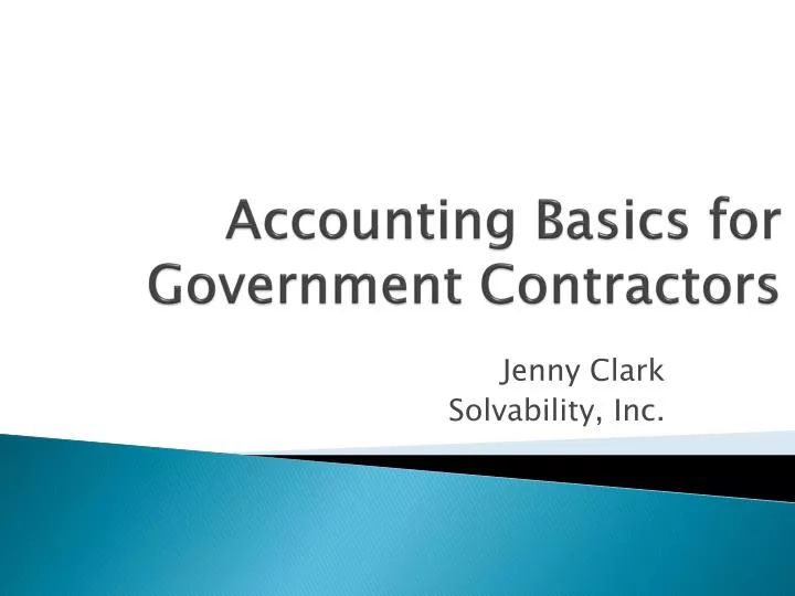 accounting basics for government contractors