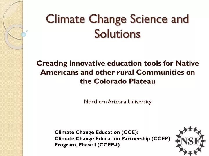 climate change science and solutions