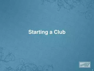 Starting a Club