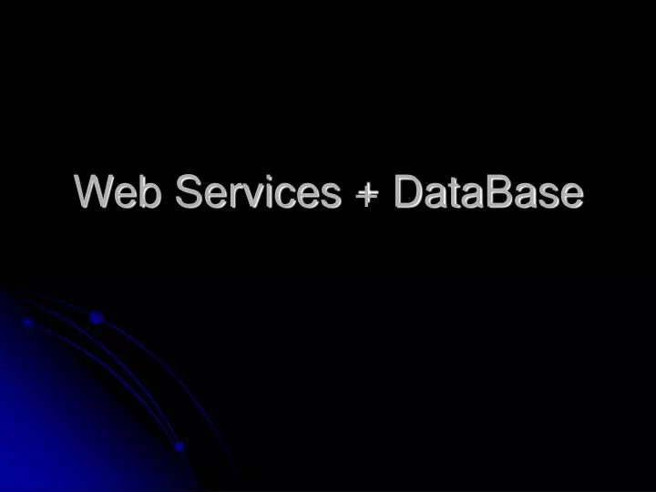 web services database