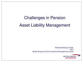 Michelle McGregor Smith CEO British Airways Pension Investment Management Limited