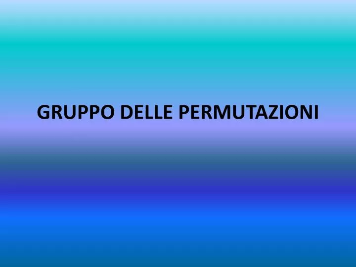 gruppo delle permutazioni