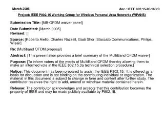 project ieee p802 15 working group for wireless personal area networks wpans