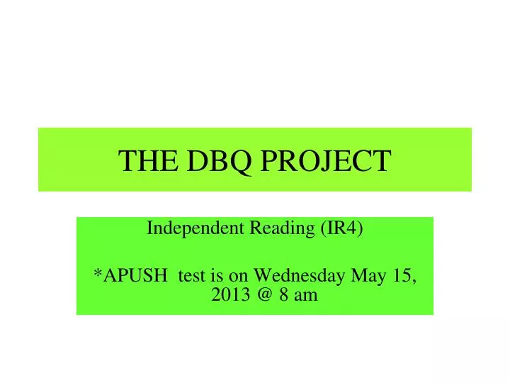 the dbq project