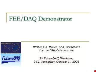 FEE/DAQ Demonstrator