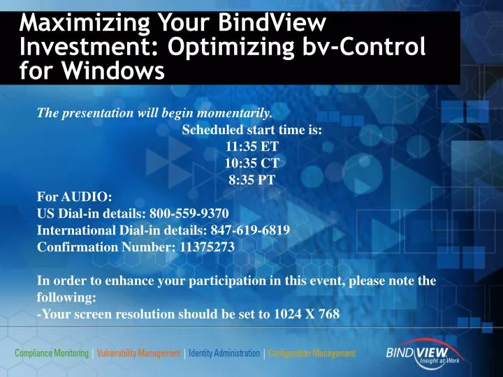 maximizing your bindview investment optimizing bv control for windows