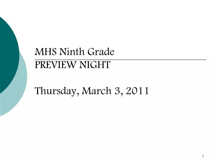 mhs ninth grade preview night thursday march 3 2011