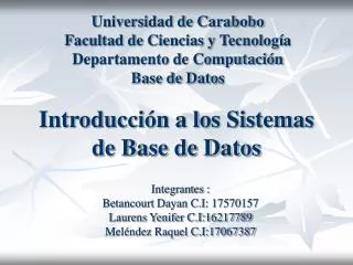 introducci n a los sistemas de base de datos