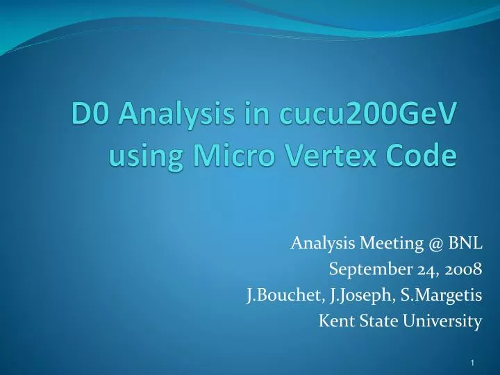 d0 analysis in cucu200gev using micro vertex code