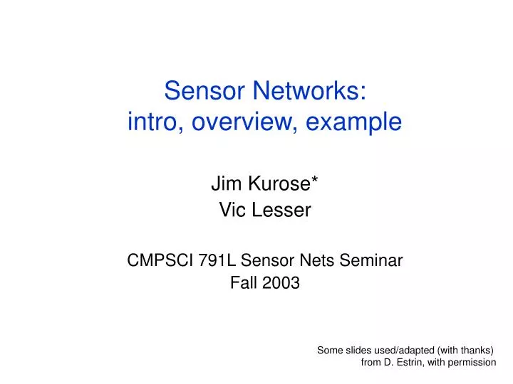 sensor networks intro overview example