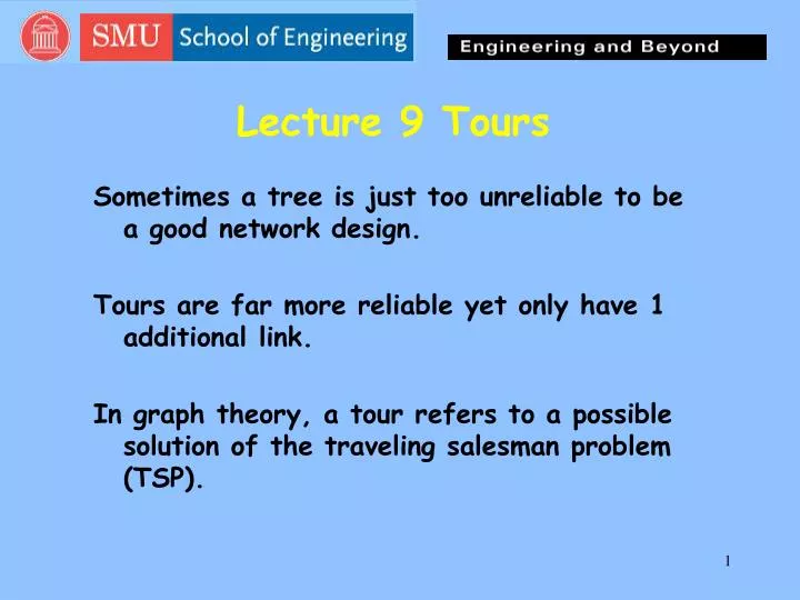 lecture 9 tours